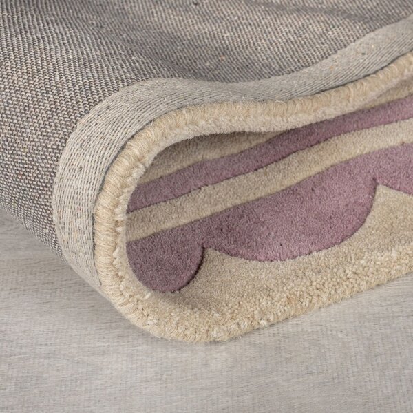 Ručně tkaný vlněný koberec ve fialovo-přírodní barvě 120x170 cm Lois Scallop – Flair Rugs