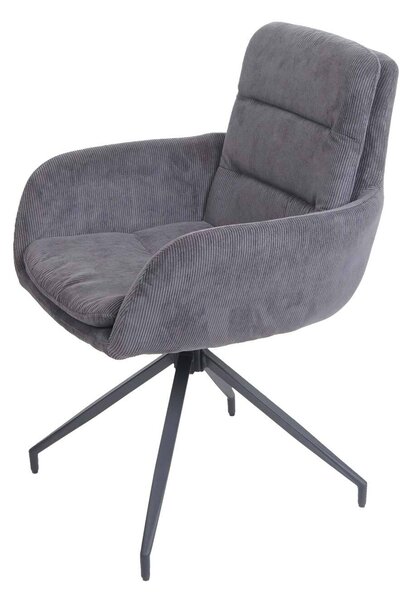 Jídelní židle HWC-K32, kuchyňská židle křeslo židle, otočná automatická poloha, látka MVG Cord grey