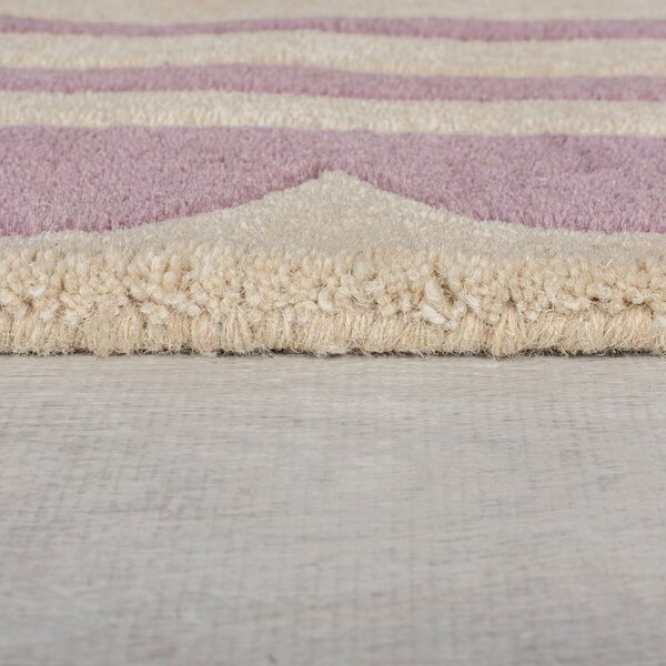 Ručně tkaný vlněný koberec ve fialovo-přírodní barvě 120x170 cm Lois Scallop – Flair Rugs