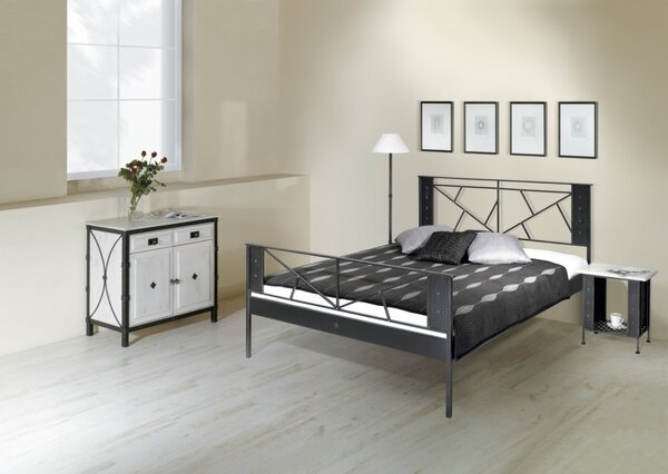 IRON-ART VALENCIA - industriální, loftová, designová, kovová postel 140 x 200 cm