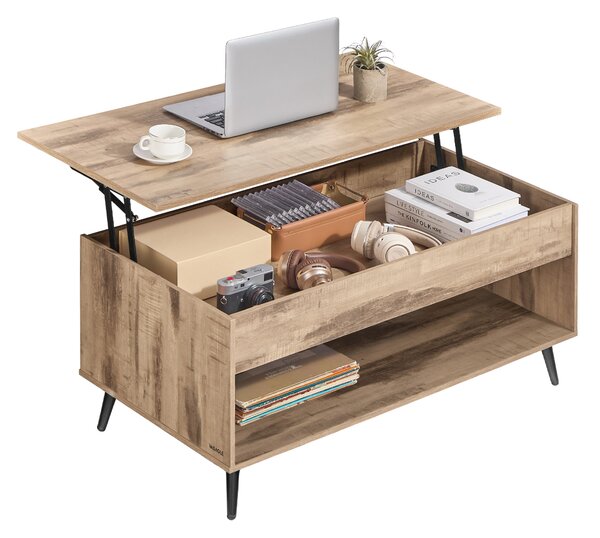 VASAGLE Konferenční stolek s výsuvnou deskou 100 x 45 x 50 cm hnědá černá