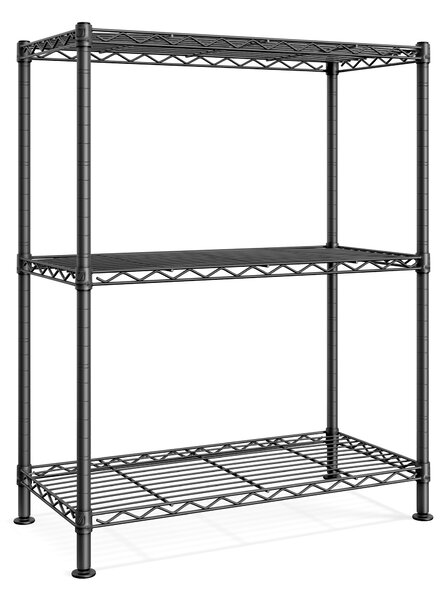 SONGMICS Kovový regál nastavitelné police 3 patra 60 x 77 x 30 cm černá