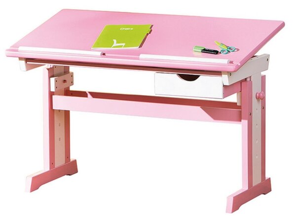 Cecilia - psací stůl růžovo/bílý