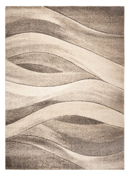 Makro Abra Kusový koberec FUSION 1617 Vlnky Moderní Abstraktní béžový krémový Rozměr: 80x150 cm