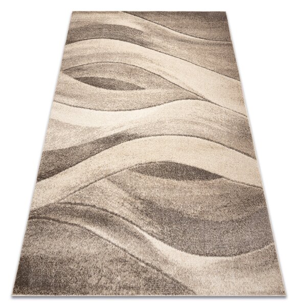 Makro Abra Kusový koberec FUSION 1617 Vlnky Moderní Abstraktní béžový krémový Rozměr: 80x150 cm