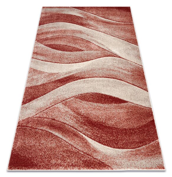 Makro Abra Kusový koberec FUSION 1617 Vlnky Moderní Abstraktní béžový terakota hnědý Rozměr: 80x150 cm