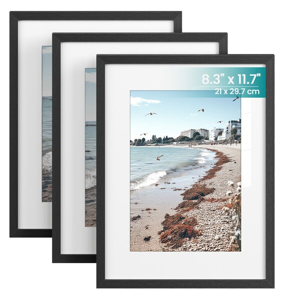 SONGMICS Sada tří fotoráměčků 32 x 42 cm černá