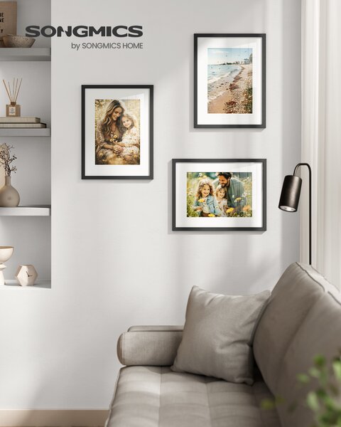 SONGMICS Sada tří fotoráměčků 32 x 42 cm černá
