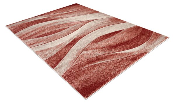Makro Abra Kusový koberec FUSION 1617 Vlnky Moderní Abstraktní béžový terakota hnědý Rozměr: 80x150 cm