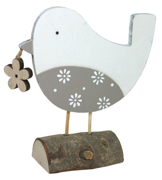 Dekorace Ptáček s kytičkou 15cm 2001603
