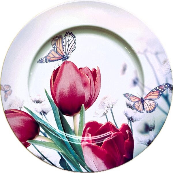 Talíř plechový dekorační Tulips Ø 33 cm 2000301