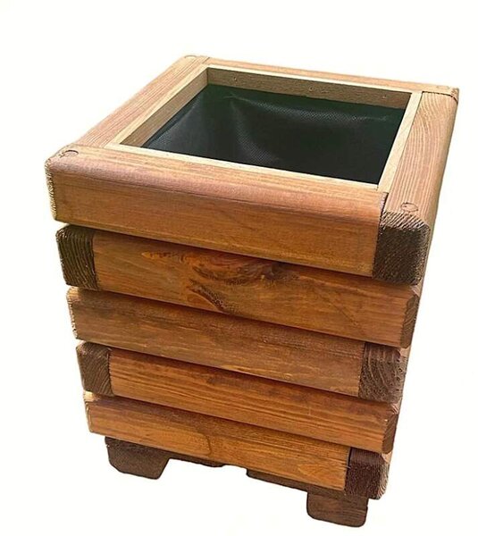 Dřevěný zahradní květináč AKSAMIT, teak, 250x250x300 (Krásné zpracování)
