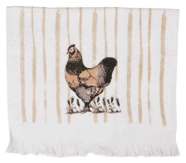 Kuchyňský froté ručník se slepičkou Farm Living – 40x66 cm