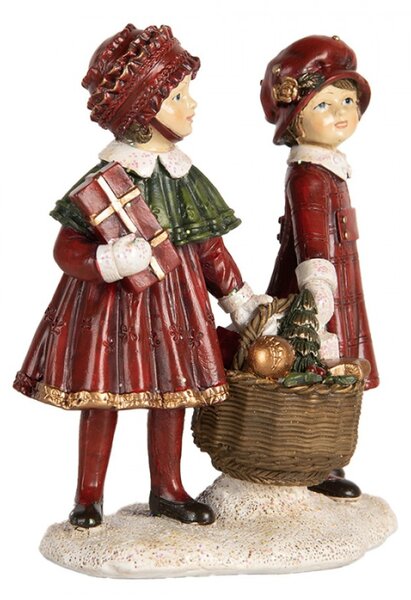 Vánoční dekorace figurka holčiček s vánoční výslužkou – 11x6x12 cm