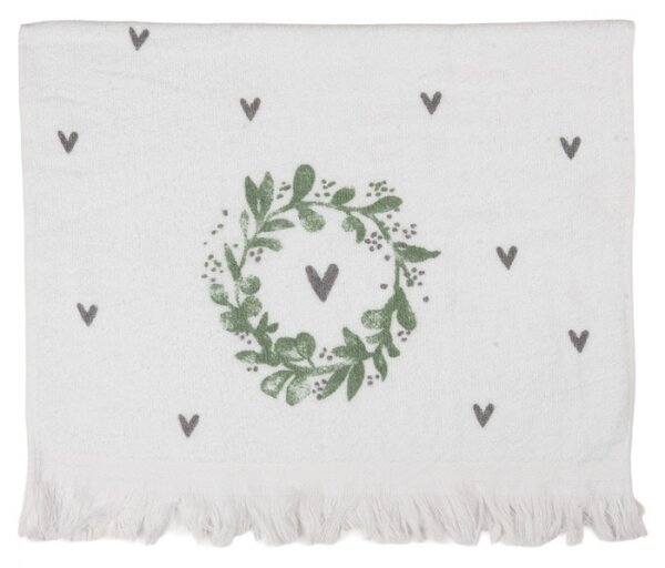 Kuchyňský froté ručník s ratolestí a srdíčkem Lonely Love – 40x66 cm