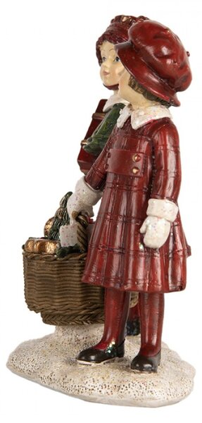 Vánoční dekorace figurka holčiček s vánoční výslužkou – 11x6x12 cm