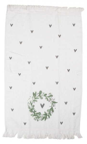 Kuchyňský froté ručník s ratolestí a srdíčkem Lonely Love – 40x66 cm
