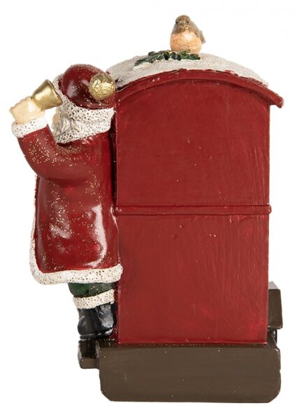 Vánoční dekorace figurka Santa Clause na mašince – 16x10x13 cm