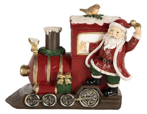 Vánoční dekorace figurka Santa Clause na mašince – 16x10x13 cm
