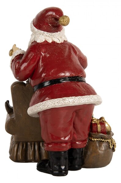 Vánoční dekorace figurka Santa Clause a spících dětí na křesle – 17x13x18 cm