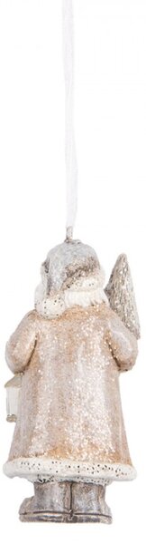Závěsná vánoční ozdoba Santa Claus nese stromek a lucernu – 9 cm