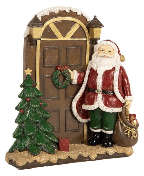 Vánoční dekorace figurka Santa Clause klepajícího na dveře – 18x7x20 cm