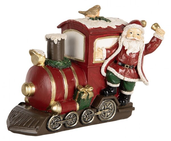 Vánoční dekorace figurka Santa Clause na mašince – 16x10x13 cm