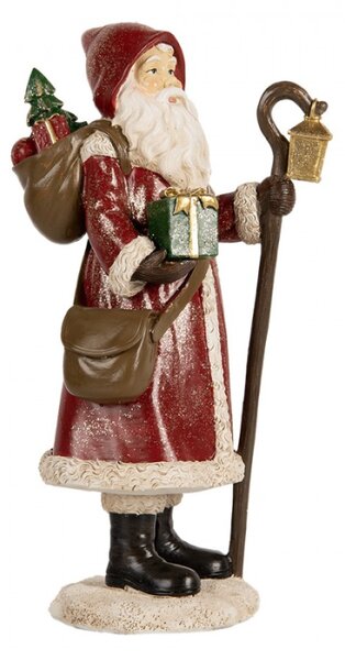 Vánoční dekorace figurka velkého Santa Clause na procházce – 26 cm