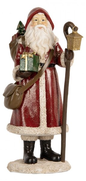 Vánoční dekorace figurka velkého Santa Clause na procházce – 26 cm