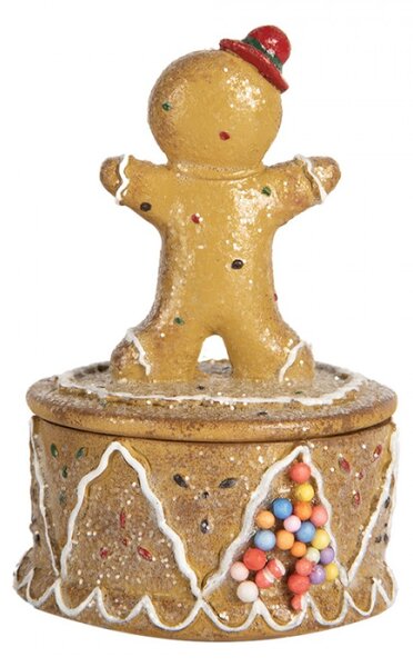 Vánoční dekorace figurka veselého perníkového panáčka – 7x11 cm