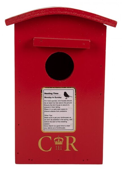 Červená budka pro ptáčky ve tvaru poštovní schránky Royal Post – 14x11x21 cm