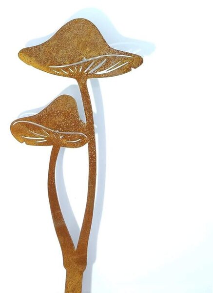 Zahradní kovová dekorace corten Houba rezavá 25 cm