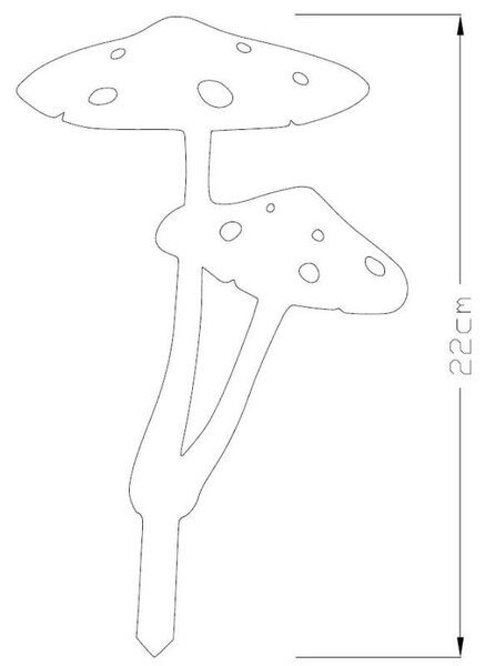 Zahradní kovová dekorace corten Mochomůrka rezavá 22 cm