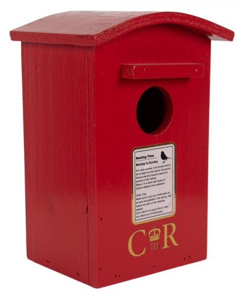 Červená budka pro ptáčky ve tvaru poštovní schránky Royal Post – 14x11x21 cm