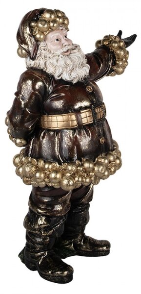 Vánoční dekorace figurka velkého Santa Clause se zlatými ozdobami – 58x33x76 cm