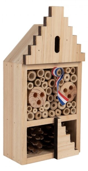 Dřevěný domeček pro hmyz se schody – 12x7x25 cm