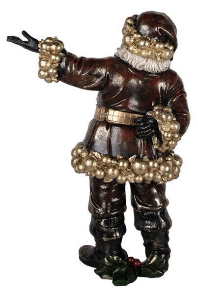 Vánoční dekorace figurka velkého Santa Clause se zlatými ozdobami – 58x33x76 cm