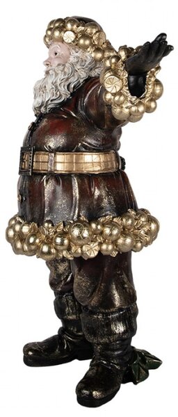 Vánoční dekorace figurka velkého Santa Clause se zlatými ozdobami – 58x33x76 cm