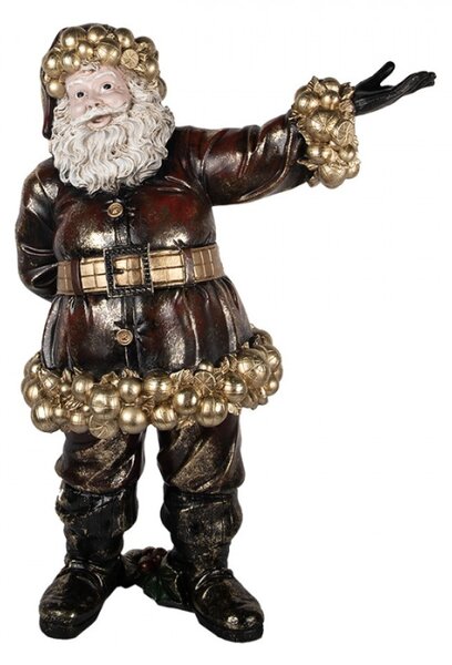 Vánoční dekorace figurka velkého Santa Clause se zlatými ozdobami – 58x33x76 cm