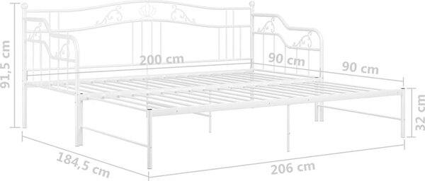 VidaXL Rám vysouvací postele/pohovky kovový 90 x 200 cm [324765] Barva: Černá