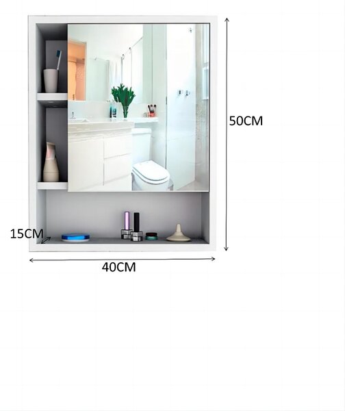 VerDesign DENA koupelnová skříňka se zrcadlem, bílá