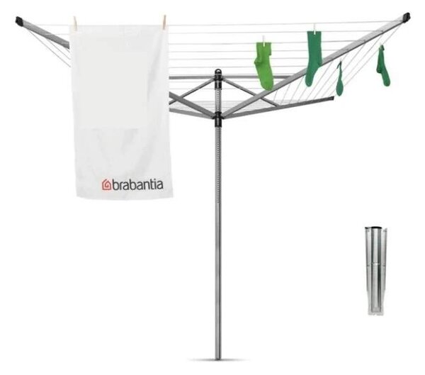 Brabantia Zahradní sušák LIFT-O-MATIC 50m šedý (kovový stojan do země)