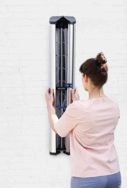 Brabantia Zahradní sušák WallFix šedý s ochranným boxem nerez