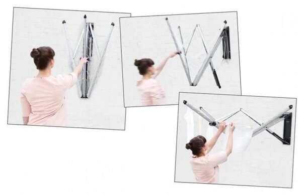 Brabantia Zahradní sušák WallFix 24m šedý