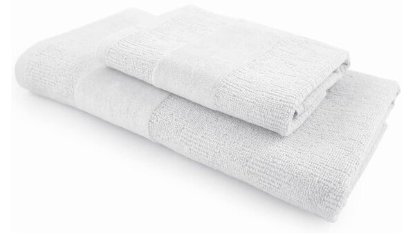 Sada ručníků CARRARA 1ks 60x100 cm a 1ks 40x55 cm 100% bavlna, bílá