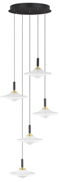 Nova Luce Bílé skleněné závěsné LED světlo Diaz 53 cm
