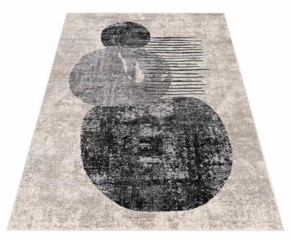 Makro Abra Moderní kusový koberec LUCY NP23D krémový šedý Rozměr: 80x150 cm