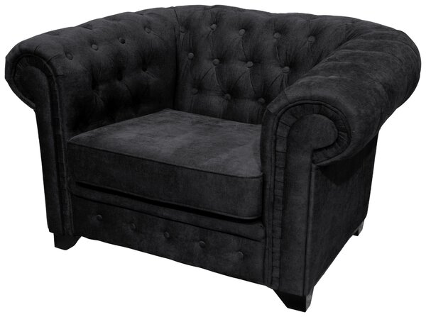 KŘESLO CHESTERFIELD, textil, kompozitní dřevo, černá Livetastic - Online Only křesla & taburety, Online Only