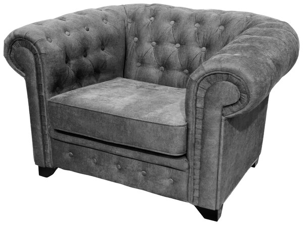 KŘESLO CHESTERFIELD, textil, kompozitní dřevo, šedá Livetastic - Online Only křesla & taburety, Online Only