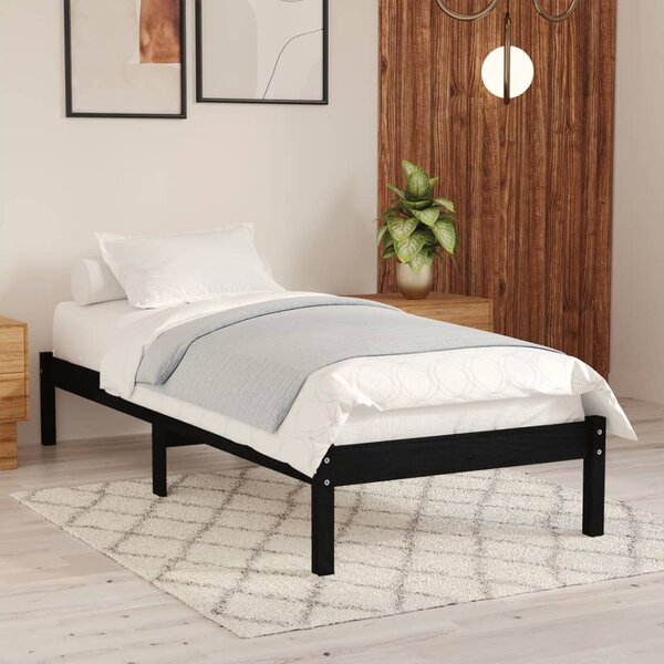 Rám postele černý masivní borovice 75 x 190 cm UK Small Single